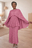 Hosanna 5612 Plus Size 3-Piece Set Tea Length Dress Lace