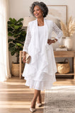 Hosanna 5613 Modest 3-Piece Set Ankle Length Lace Dress