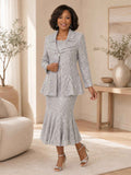 Hosanna 5618 Plus Size 3-Piece Set Tea Length Dress