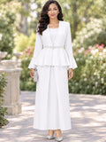 Hosanna 5623 3-Piece Dress Set with Peplum Jacket, Rhinestone Waist Detail & Long Skirt