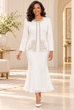 Hosanna 5631 Women's 3-Piece Embellished Jacket, Top & Skirt Church Suit