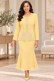 Hosanna 5631 Women's 3-Piece Embellished Jacket, Top & Skirt Church Suit