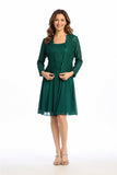 Celavie 6430-S Short Lace Chiffon Dress with Matching Jacket