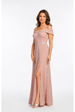 Celavie 6506-L Long A-Line Cold Off the Shoulder Formal Gown