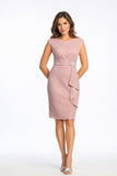 Celavie 6514-S Short Cap Sleeve Dress with Ruffle