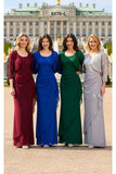 Celavie 6570-L Full Length Chiffon Lace Bodice Evening Dress with Bolero Jacket