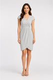 Celavie 6587-S Dress Cap Sleeves V-Neckline Knee Length Dress