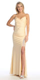 Celavie 6588-L Long Sweetheart Thin Strap Leg Slit Corset Evening Gown
