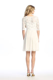 Celavie 6635-S Short Lace Chiffon Dress with Ruffle Detail