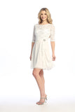 Celavie 6635-S Short Lace Chiffon Dress with Ruffle Detail