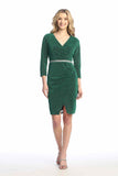 Celavie 6647-S Short Simmering Sparkle Cocktail Dress with Rhinestone Waist Detail