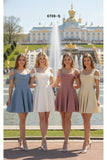 Celavie 6708-S Short Stretch Satin Off-the-Shoulder Cocktail Dress