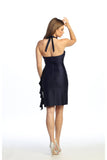 Celavie 6741-S Short Halter Sweetheart Cocktail Dress with Ruffle Detail
