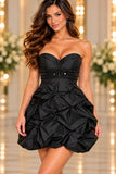 Sweet Andree 74139 Strapless Beaded Taffeta Bubble Mini Dress