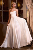 Ladivine 7481W A-Line Bridal Gown Pleated Neckline Spaghetti Straps