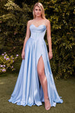 Ladivine 7481 Dress Luxe Satin A-Line Corset Gown