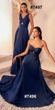 Ladivine 7496 Dress | Cinderella Divine 7496 - Navy Blue