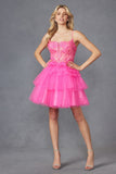 Juliet JT935K Dress Corset Top Tulle Ruffle Cocktail Skirt