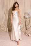 Eureka 9711 Silk Satin Gown Spaghetti Straps Cowl Neck