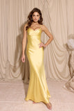 Eureka 9711 Silk Satin Gown Spaghetti Straps Cowl Neck
