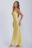 Eureka 9711 Silk Satin Gown Spaghetti Straps Cowl Neck
