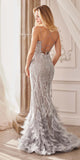 Andrea & Leo A1229 and A1229C Mermaid Dress - Silver/Nude
