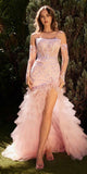 Andrea & Leo A1255 Long Strapless Lace and Tulle Mermaid Gown