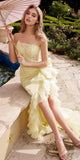 Andrea & Leo A1318 Long Strapless Beaded Ruffled Skirt Fitted Gown