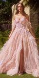 Andrea & Leo A1340 Long Off Shoulder Layered Ruffle Ball Gown