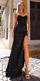 Nox Anabel A1343 Long Strapless Beaded Corset Bodice Sequin Gown