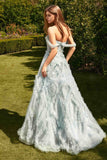 Andrea & Leo A1343 Long Off Shoulder Ethereal A-Line Ball Gown