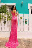 Nox Anabel A1377 Long One Shoulder Fitted Slit Sequin Gown