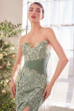 Andrea & Leo A1396 Sheer Pleated Corset Gown