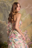 Andrea & Leo A1425 Long A-Line Strapless Corset Bodice Floral Print Gown