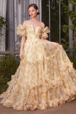 Andrea & Leo A1430 Dress Strapless Floral Printed Ball Gown