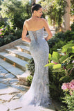 Andrea & Leo A1484 Fitted Gown Strapless Sweetheart Embroidered Floral Motif