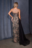 Andrea & Leo A1489 Fitted Formal Gown Sequin Embroidery Over Nude Mesh