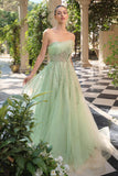 Andrea & Leo A1491 Boned Asymmetrical Sequin Bodice A-Line Formal Dress