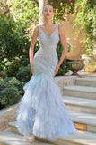 Andrea & Leo A1493 Showstopping Mermaid Gown Ruffle Tiered Tulle Skirt