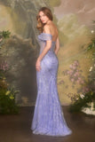 Andrea & Leo A1498 Off the Shoulder Sweetheart Neck Fitted Gown