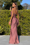 Astee BD7026 Long Halter Cut Out Ruched Dress