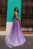 Nox Anabel C1251 Glitter Ombre Long A-Line Tulle Ball Gown