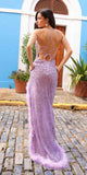 Nox Anabel C1411 Long Beaded Embellished Fitted Gown Open Strappy Back