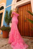 Nox Anabel C1455 Long Off Shoulder Fitted Plunging Sweetheart Dress