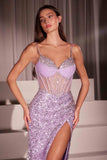 Ladivine C162 Dress Long Beaded Fitted Gown