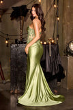 Ladivine CA119 Sweetheart Neck Fitted Stretch Satin Formal Gown