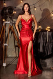 Ladivine CA119 Sweetheart Neck Fitted Stretch Satin Formal Gown