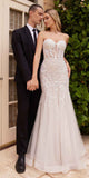 Ladivine CB126W Long Strapless Embellished Mermaid Wedding Gown