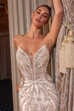 Ladivine CC0688W Fitted Bridal Gown Strapless Plunging Neckline