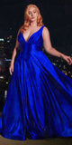 Ladivine CC2349C Long Glitter Stretch Satin A-Line Evening Gown